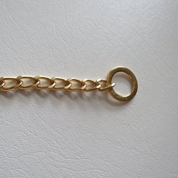 Toggle Clasp Curb Link Eloxal Gold Tone Metal Vintage Belt Chic Retro Belt - Picture 6 of 11